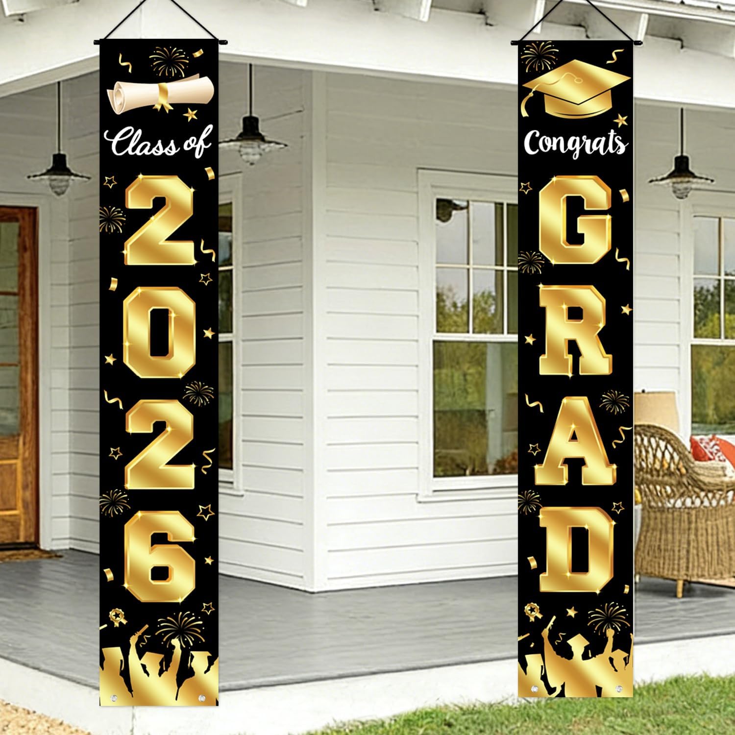 Party Banner Gold - Graduation Decorations 2026 Porch Banner, Graduation