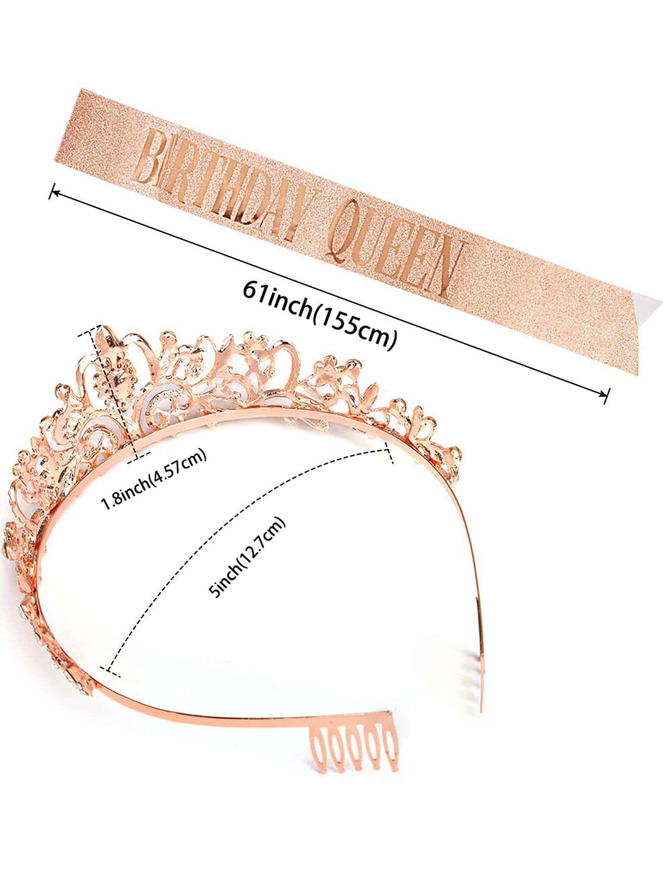Birthday Sash Glitter - Bling Rhinestone Crystal Crown Tiara Birthday