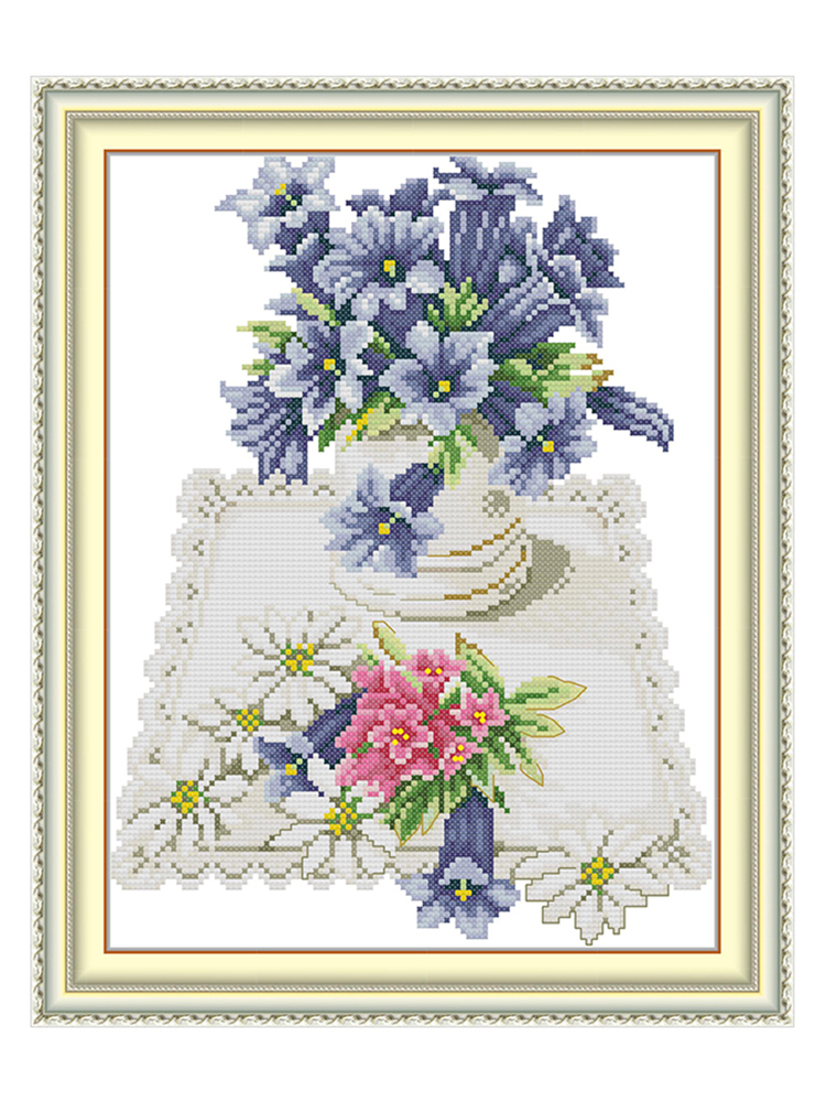 Blue Flowers On Lace Napkins P - Napkin Folding Set avaliação e preço