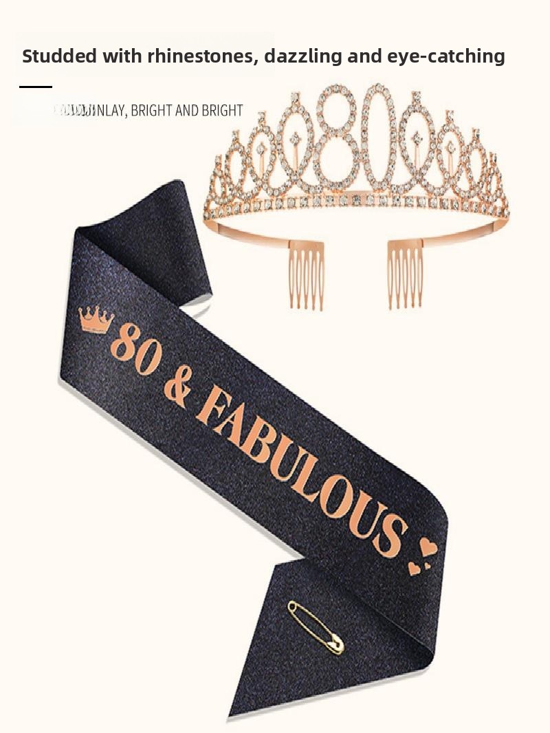Champagne Gold Sparkle Crown S - Birthday Sash Glitter avaliação e preço