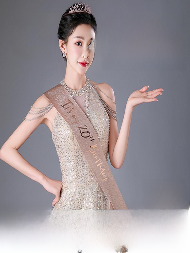 Champagne Gold Sparkle Crown S - Birthday Sash Glitter avaliação e preço