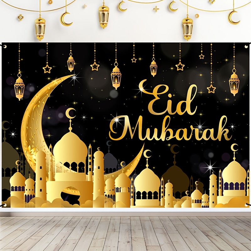 VIKAMA Eid Al Fitr Happy Backg - Party Banner Gold avaliação e preço