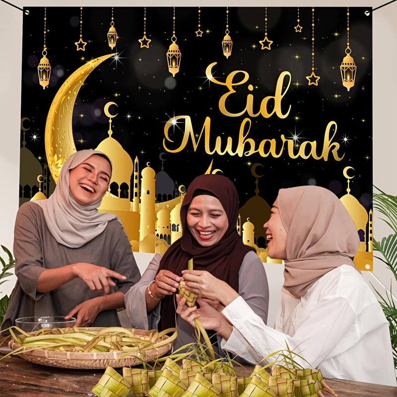 VIKAMA Eid Al Fitr Happy Backg - Party Banner Gold avaliação e preço