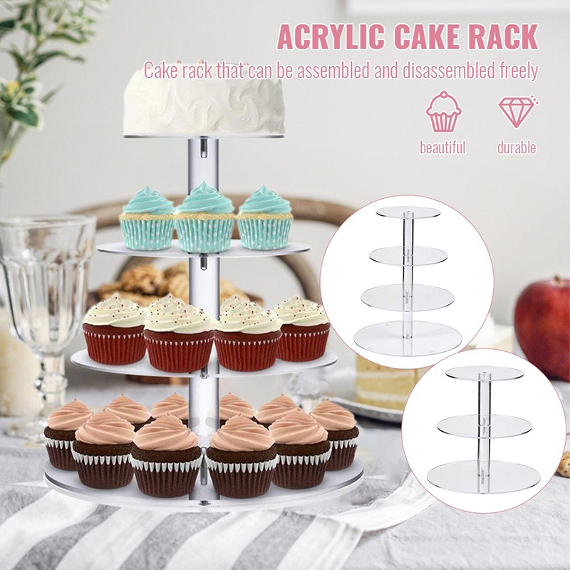 1 Pc 3/4/5 Tier Acrylic Round  - Cupcake Stand Tier avaliação e preço