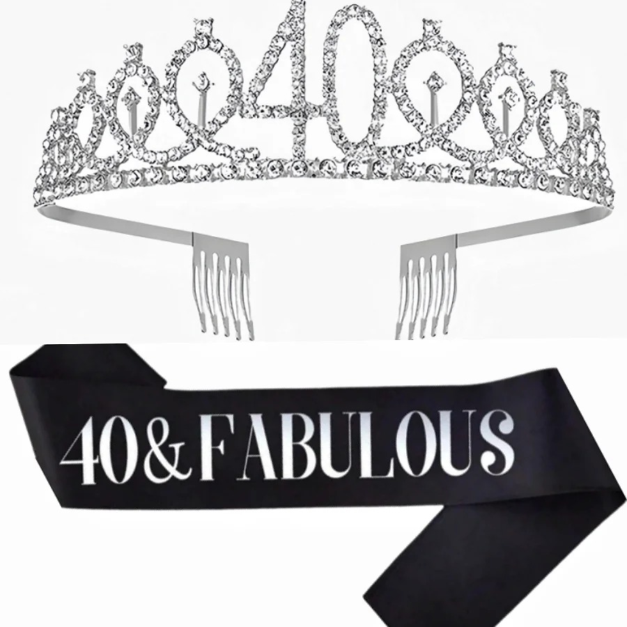 Glitter Silvery Birthday Tiara - Birthday Sash Glitter avaliação e preço