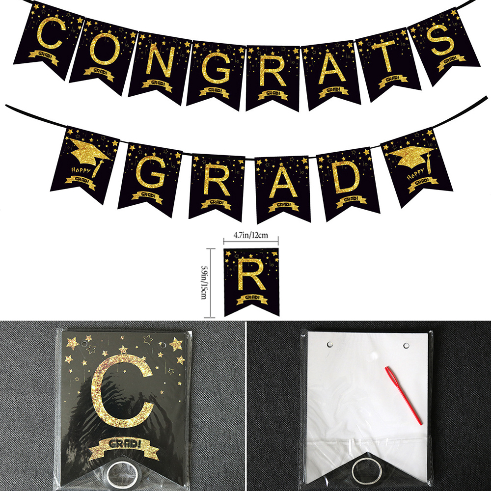 Graduation Party Decoration Se - Party Banner Gold avaliação e preço