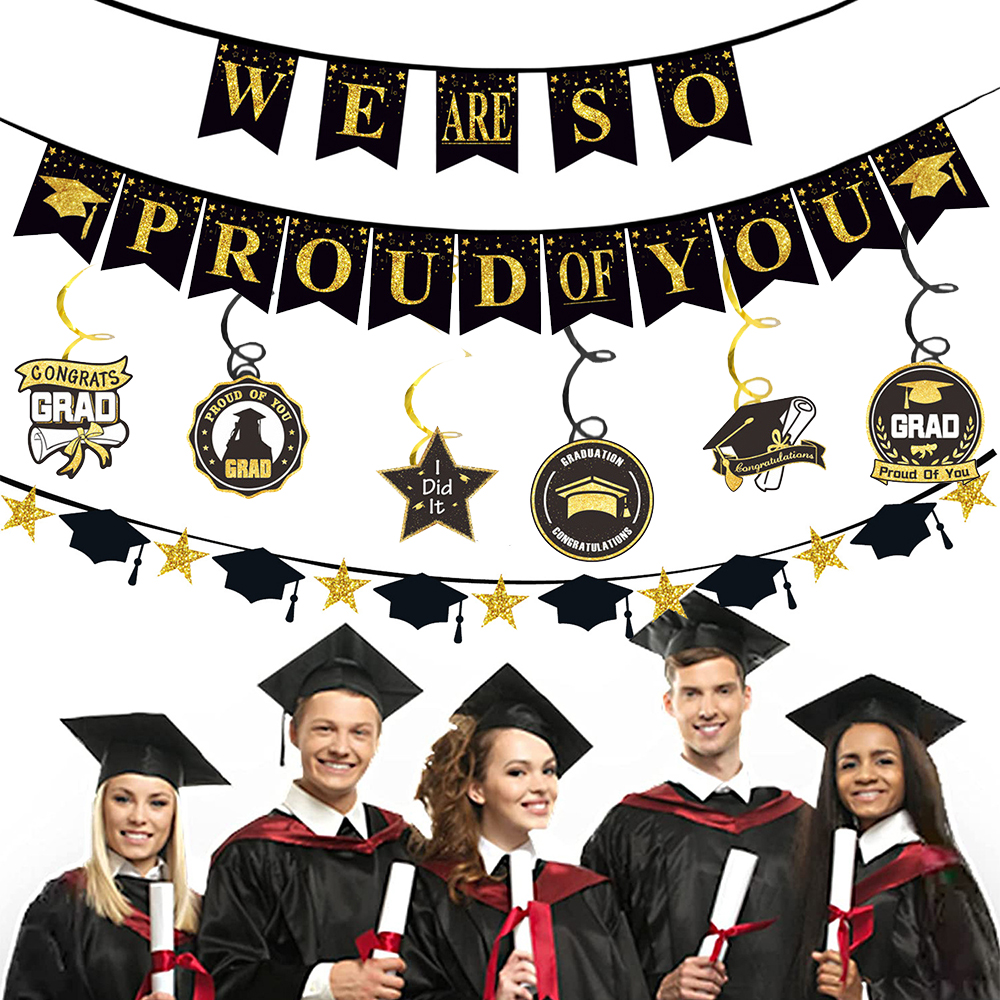 Graduation Party Decoration Se - Party Banner Gold avaliação e preço