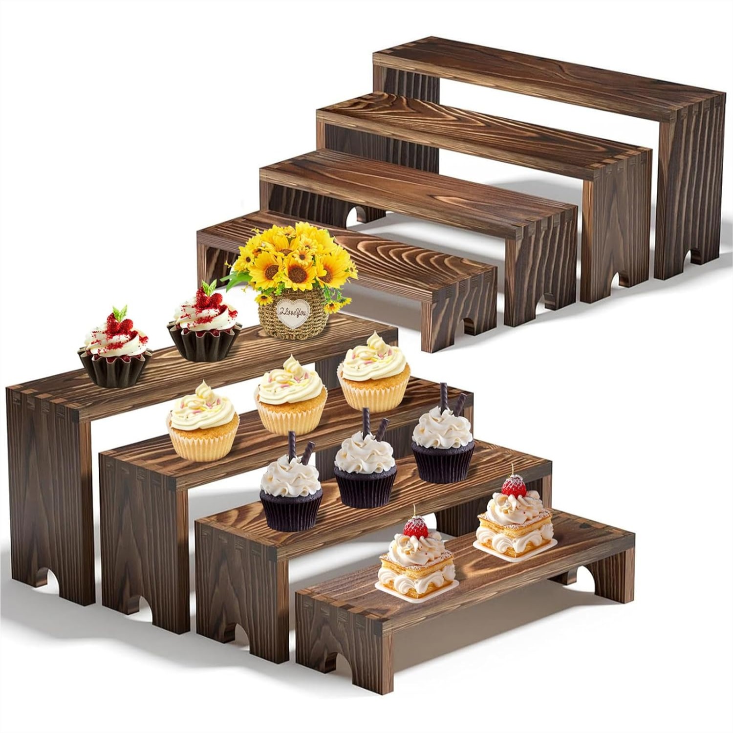 2 Tier Wooden Cupcake Stand Se - Cupcake Stand Tier avaliação e preço