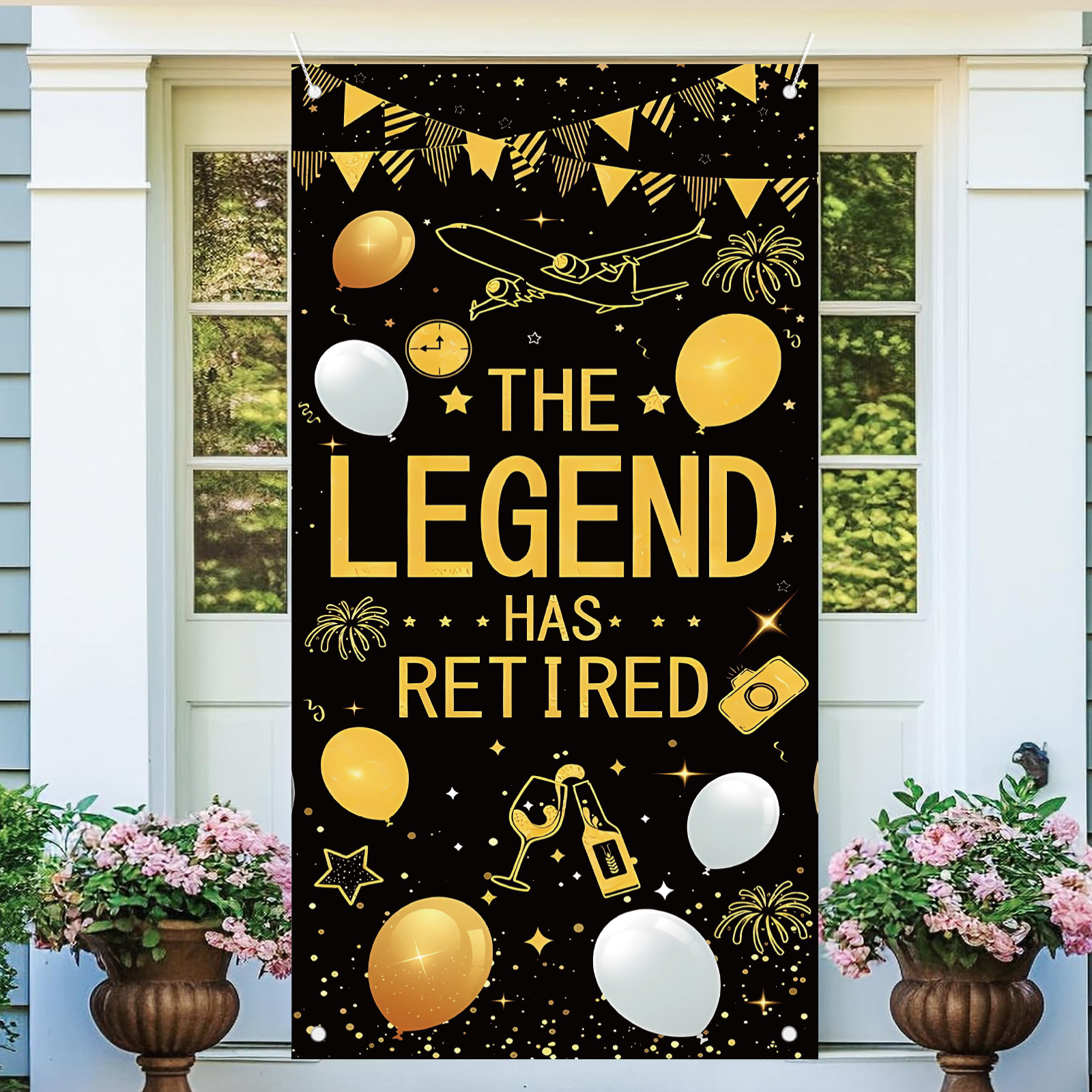 Retirement Party Decorations f - Party Banner Gold avaliação e preço