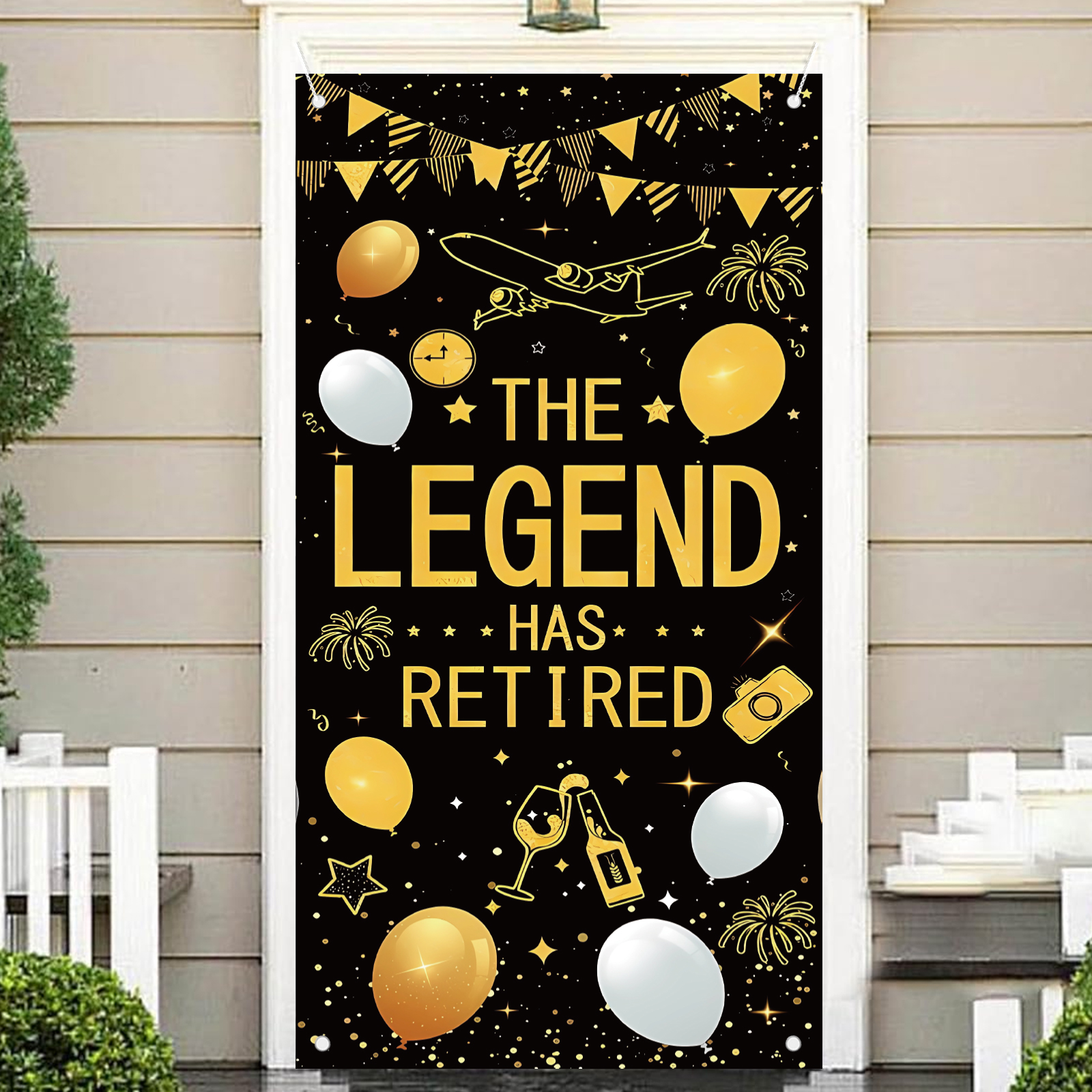 Retirement Party Decorations f - Party Banner Gold avaliação e preço