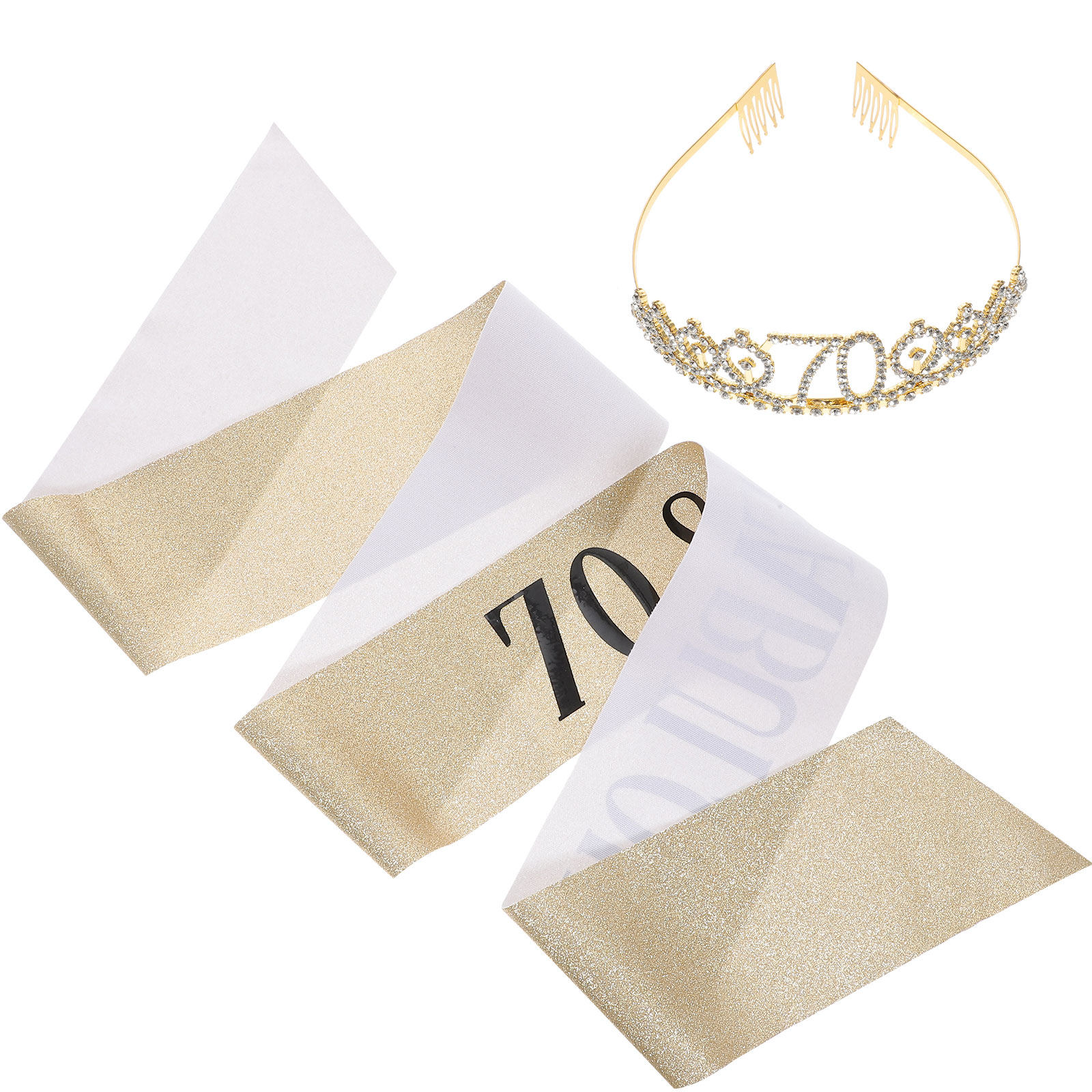 1Set Senior Birthday Tiara Sas - Birthday Sash Glitter avaliação e preço