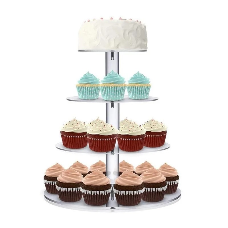 Clear Acrylic 3-5 Tier Cupcake - Cupcake Stand Tier avaliação e preço