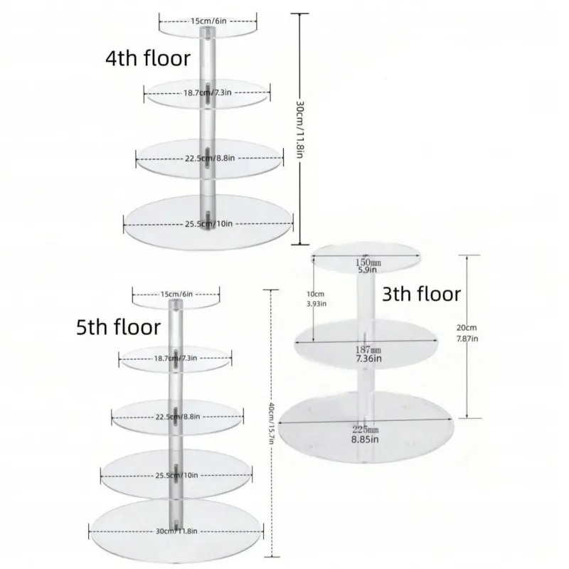 Clear Acrylic 3-5 Tier Cupcake - Cupcake Stand Tier avaliação e preço