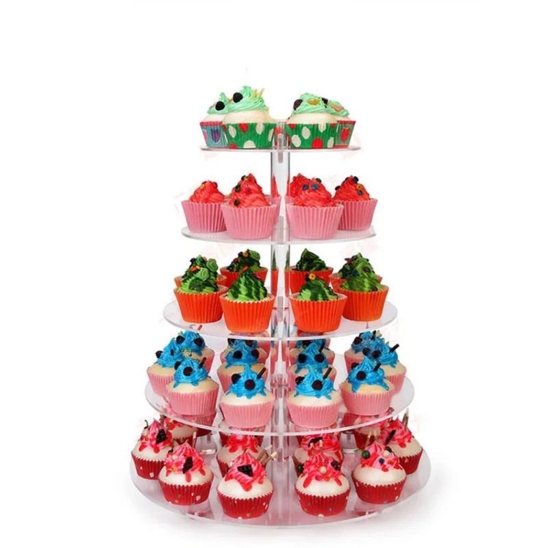 Clear Acrylic 3-5 Tier Cupcake - Cupcake Stand Tier avaliação e preço