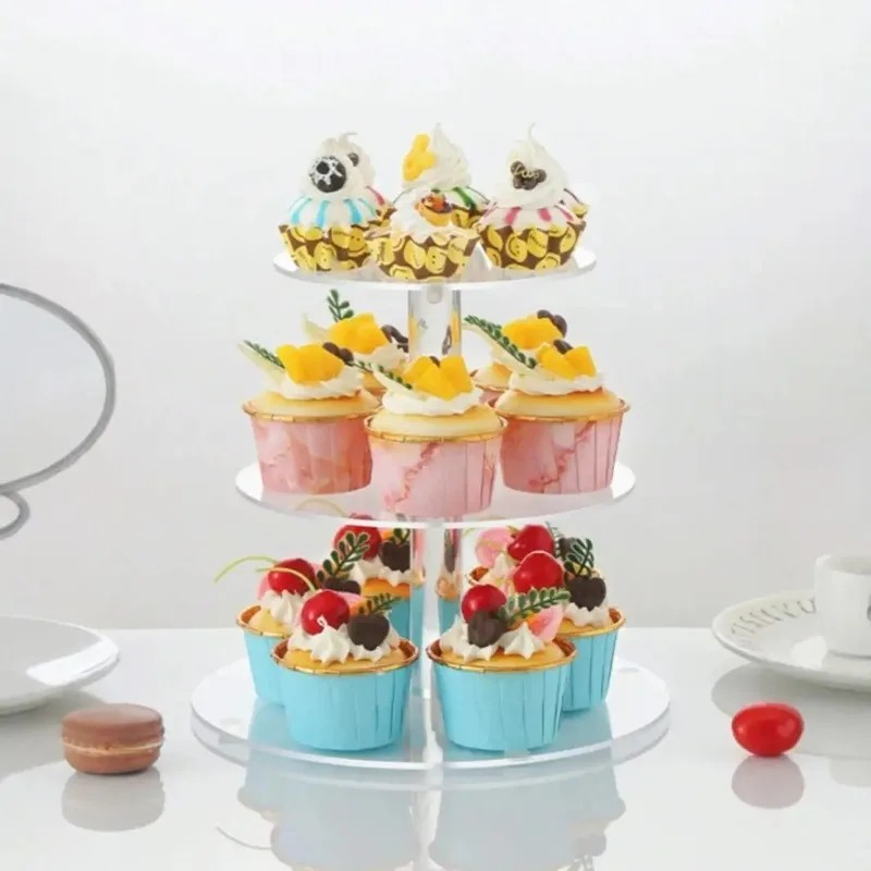 Clear Acrylic 3-5 Tier Cupcake - Cupcake Stand Tier avaliação e preço