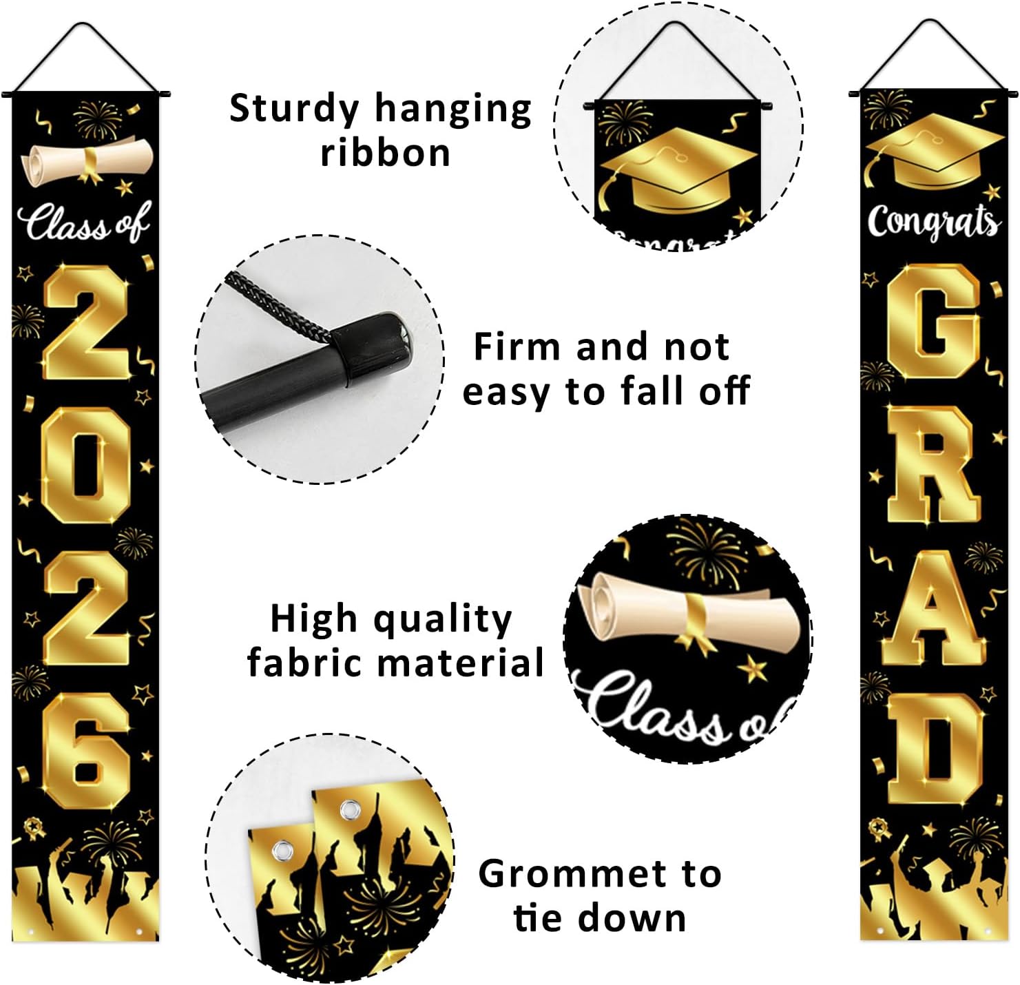 Graduation Decorations 2026 Po - Party Banner Gold avaliação e preço