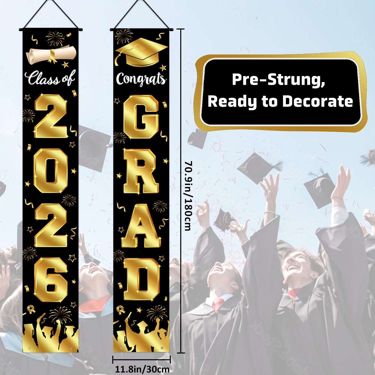 Graduation Decorations 2026 Po - Party Banner Gold avaliação e preço