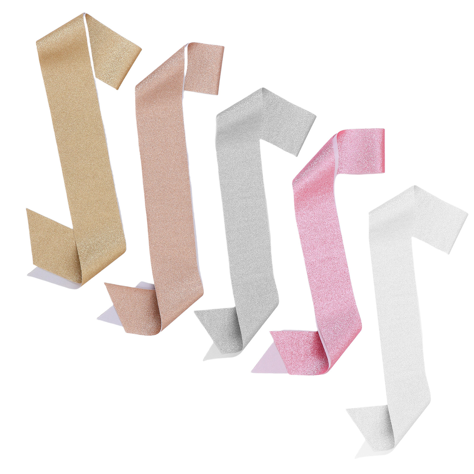 5Pcs Blank Glitter Sash DIY Cr - Birthday Sash Glitter avaliação e preço