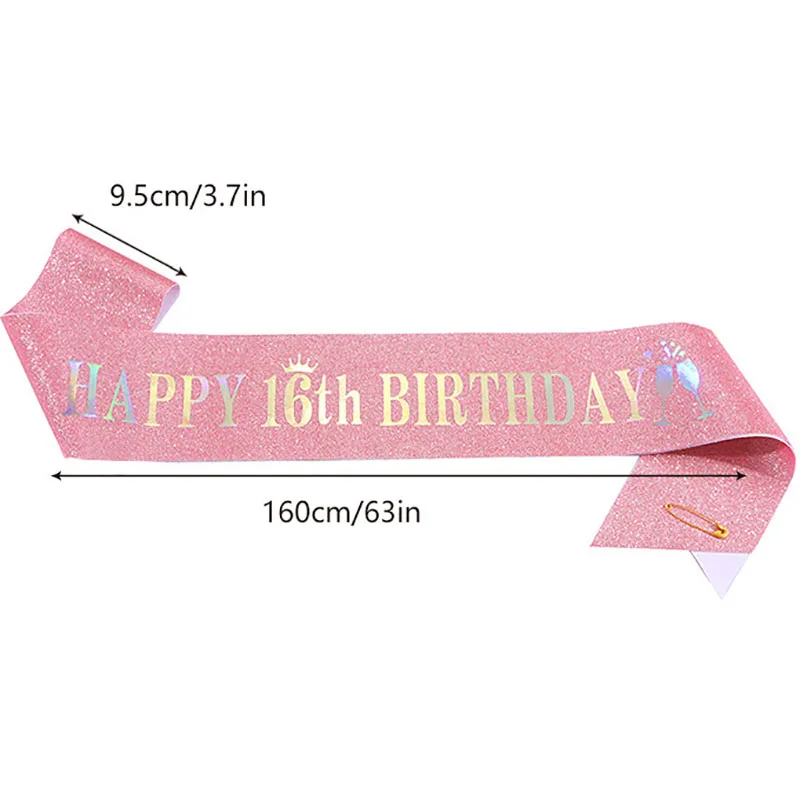 Happy 10th 13th 16th 21st 30th - Birthday Sash Glitter avaliação e preço