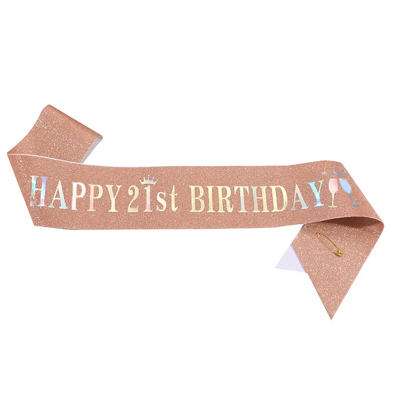 Happy 10th 13th 16th 21st 30th - Birthday Sash Glitter avaliação e preço