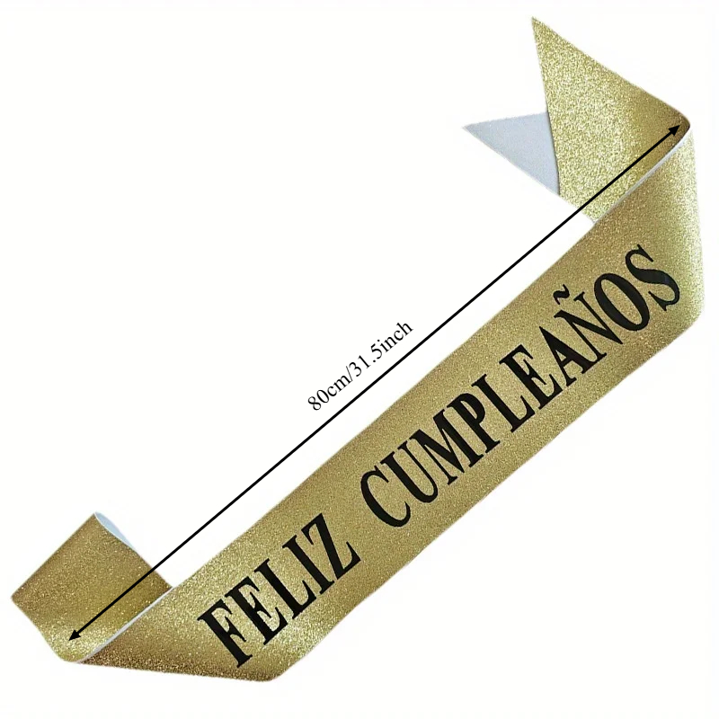 Gold Glitter Feliz Cumpleaños  - Birthday Sash Glitter avaliação e preço
