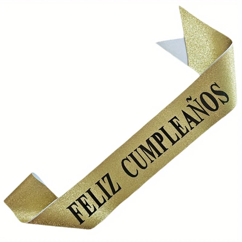 Gold Glitter Feliz Cumpleaños  - Birthday Sash Glitter avaliação e preço