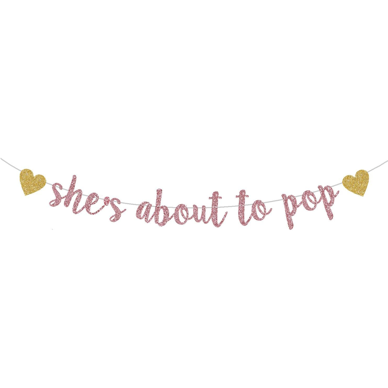 She's About to Pop Banner,Rose - Party Banner Gold avaliação e preço