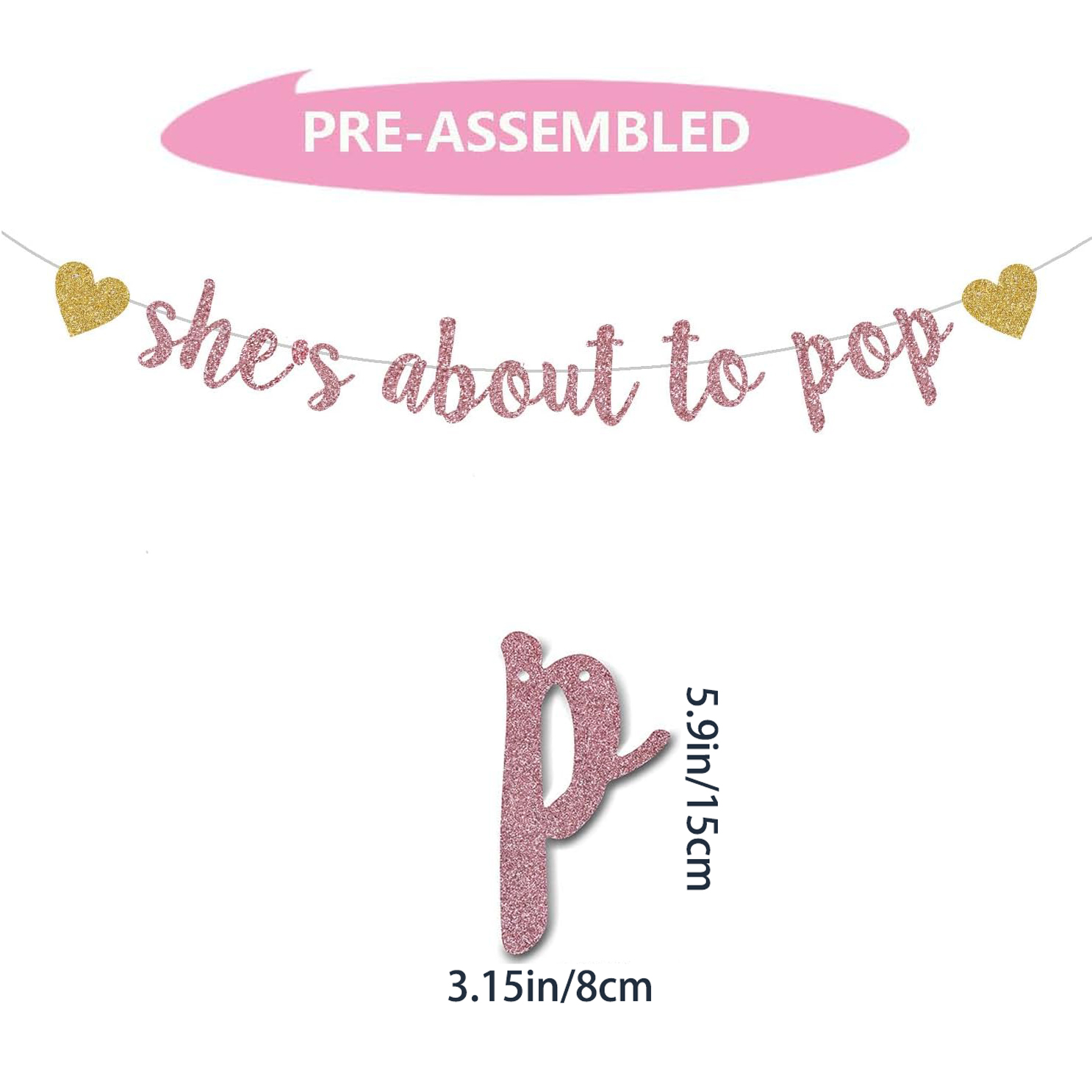 She's About to Pop Banner,Rose - Party Banner Gold avaliação e preço