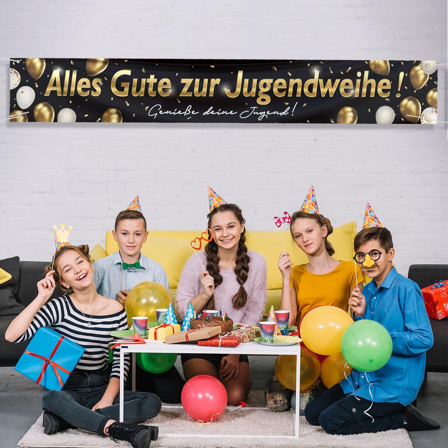 Jugendweihe Deko,Jugendweihe B - Party Banner Gold avaliação e preço