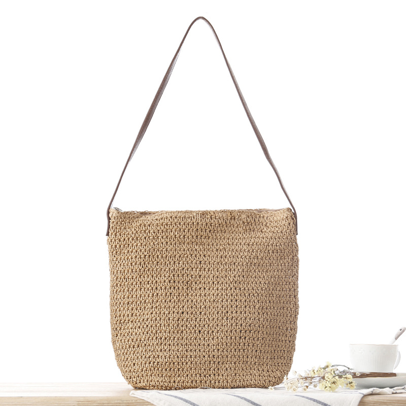 Straw Shoulder Woven Beach Sol - Paper Straw Color avaliação e preço
