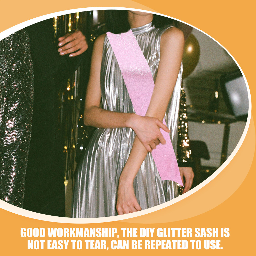 3Pcs Blank Glitter Shoulder Sa - Birthday Sash Glitter avaliação e preço
