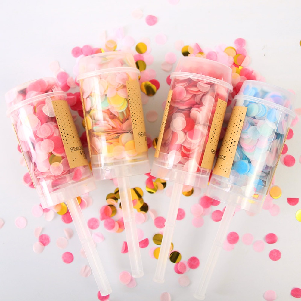 1Pcs Round Push Up Confetti Po - Confetti Cannon Tube avaliação e preço