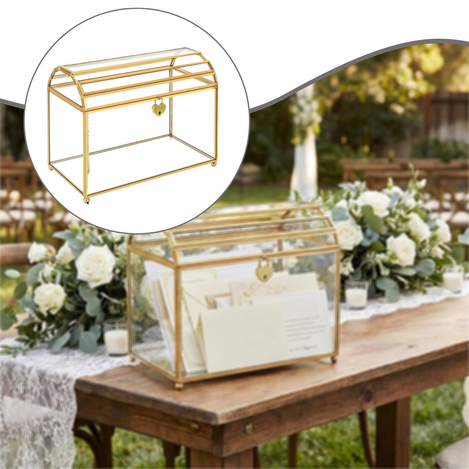 Glass Wedding Card Box Storage - Event Party Box avaliação e preço