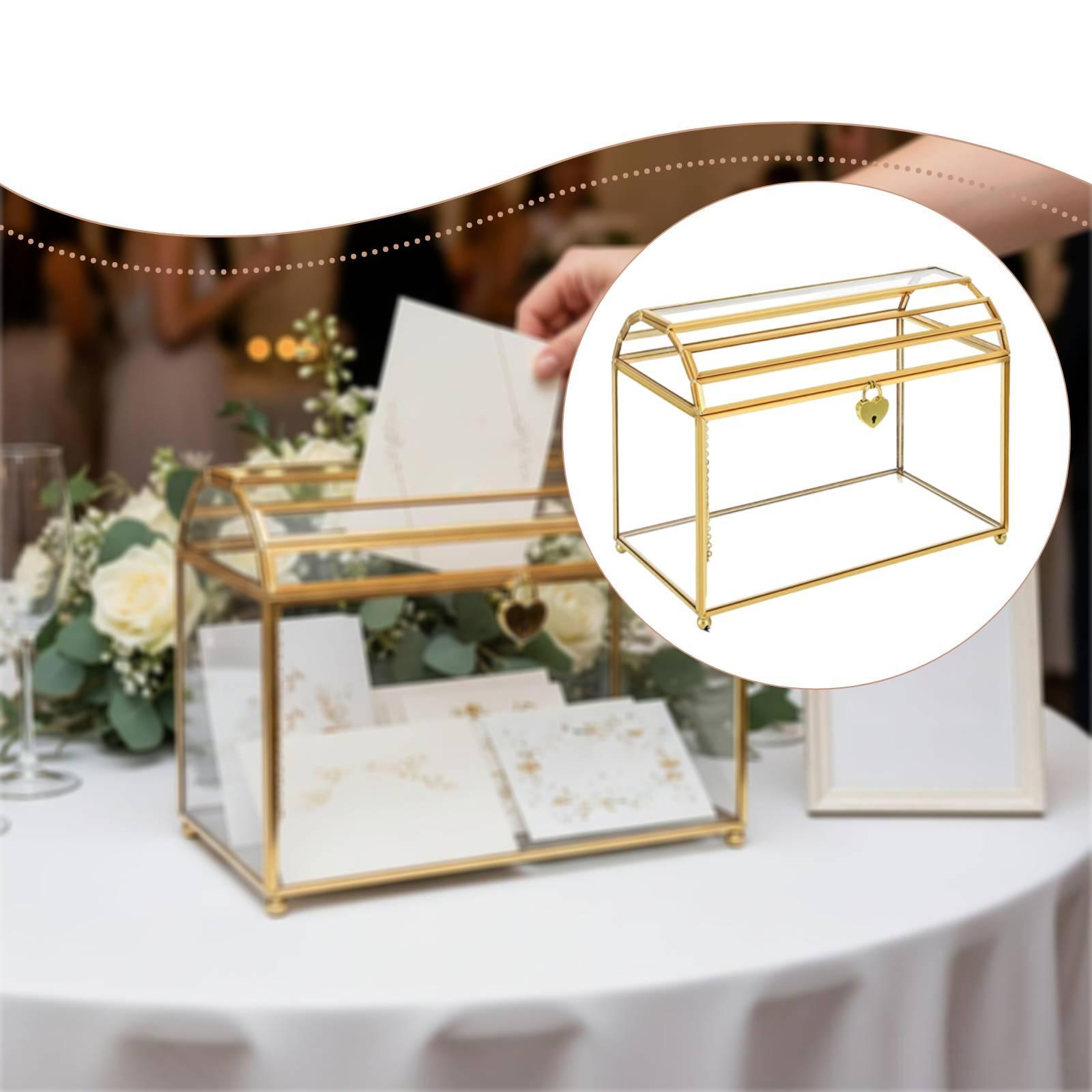 Glass Wedding Card Box Storage - Event Party Box avaliação e preço