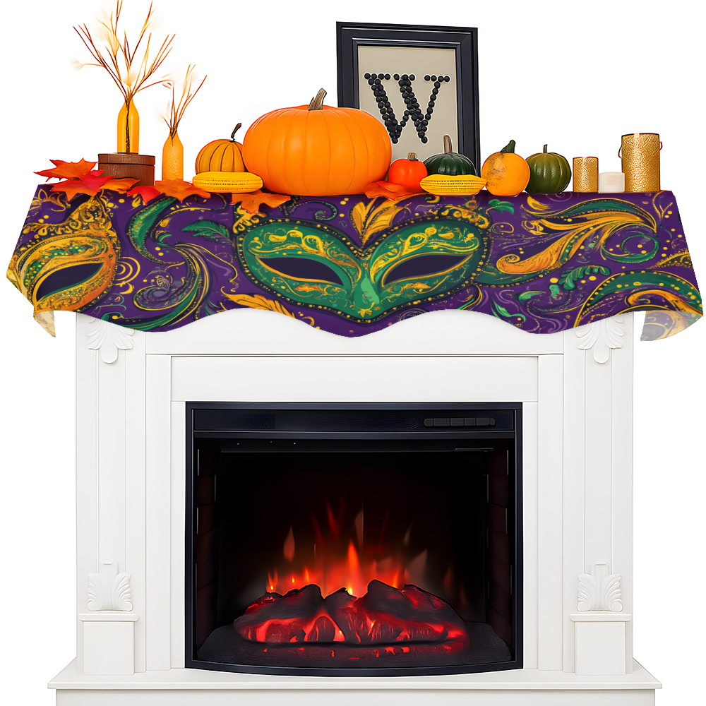 1Pc Carnival Mask Fireplace Sc - Party Banner Gold avaliação e preço