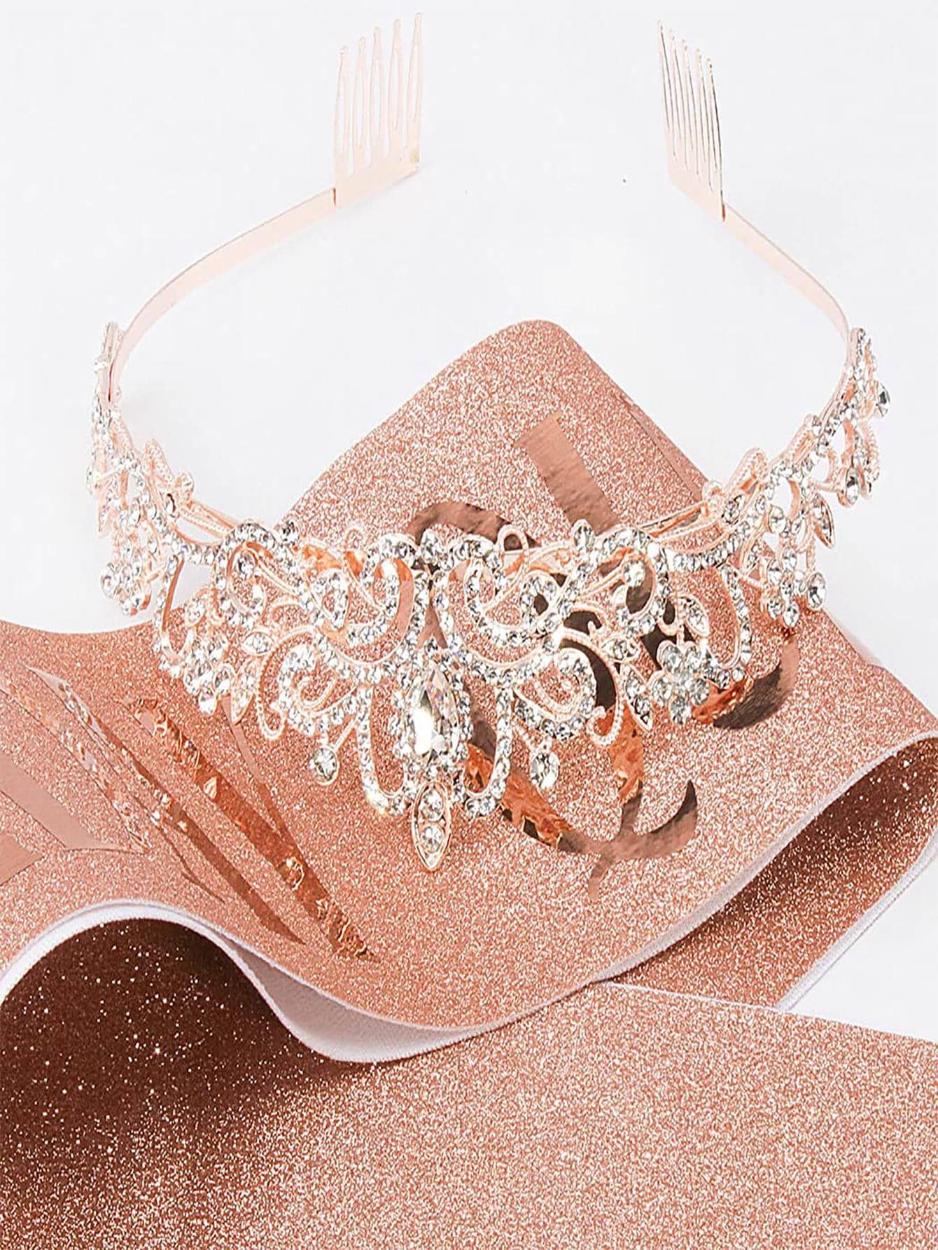 Bling Rhinestone Crystal Crown - Birthday Sash Glitter avaliação e preço
