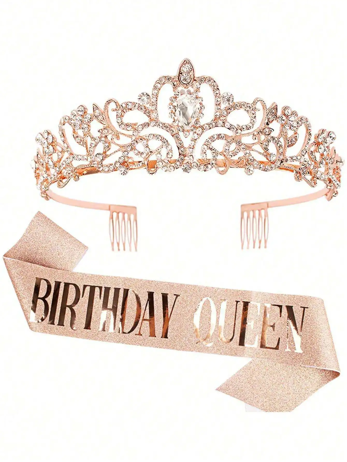 Bling Rhinestone Crystal Crown - Birthday Sash Glitter avaliação e preço