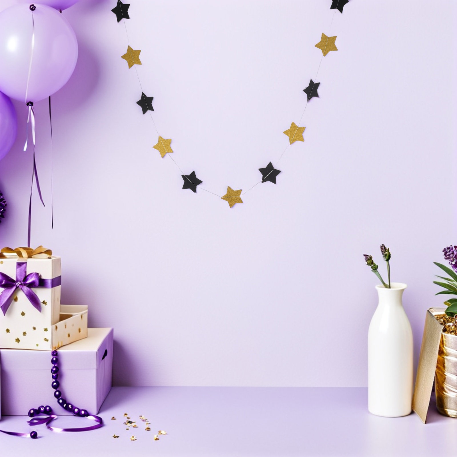 2Pcs Party Garland Gold Glitte - Party Banner Gold avaliação e preço