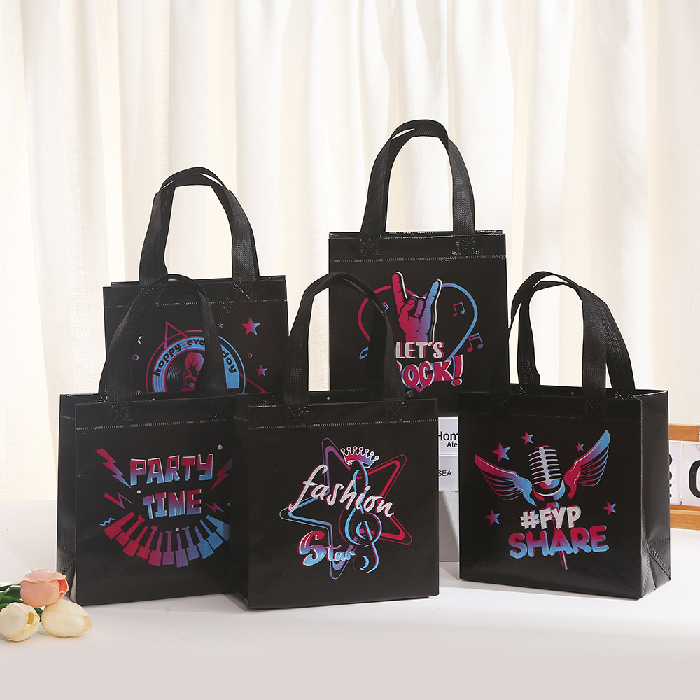 10Pcs Black Let's Rock Music T - Event Party Shop avaliação e preço