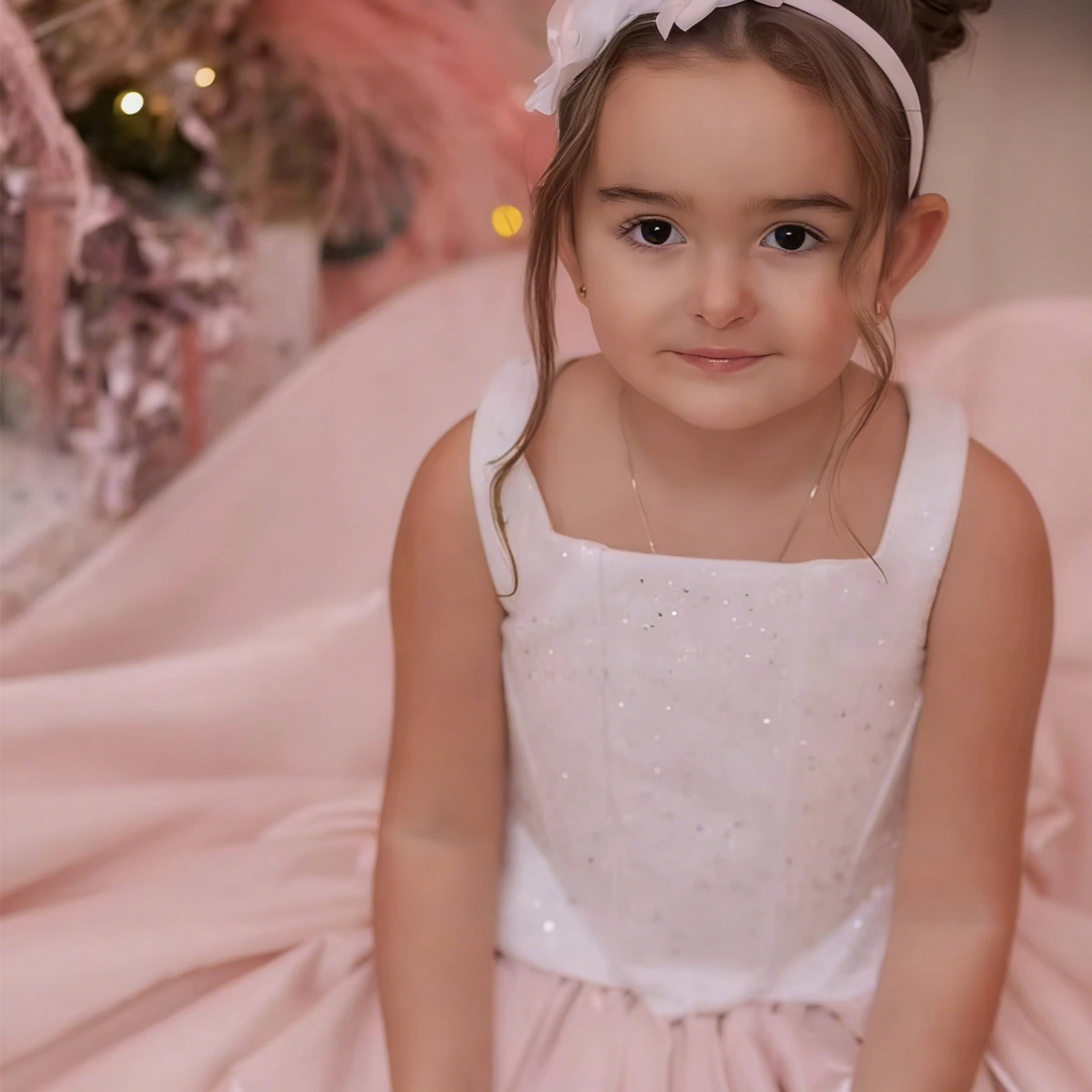 Customized Flower Girl Dress F - Birthday Sash Glitter avaliação e preço