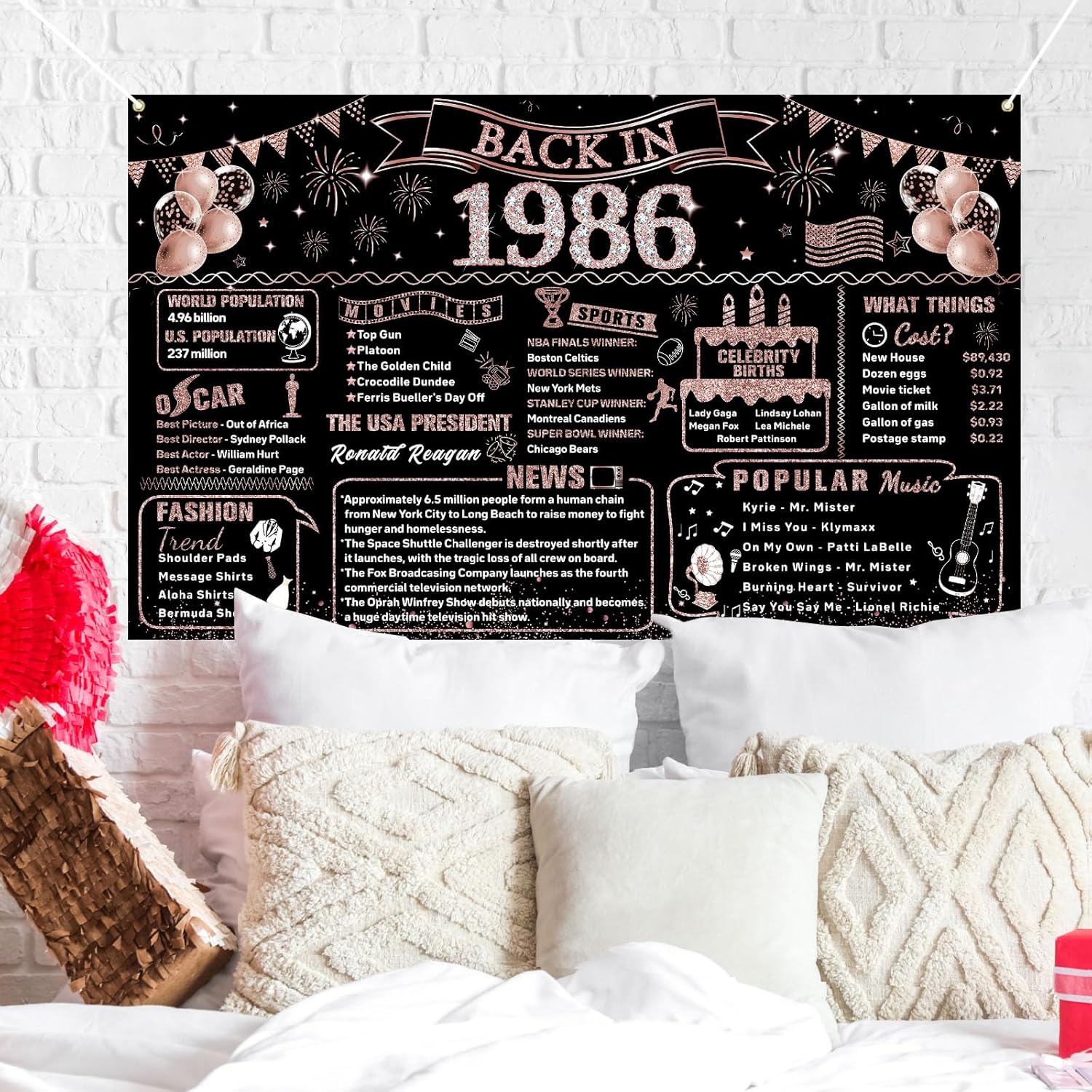 40th Birthday Decorations for  - Party Banner Gold avaliação e preço