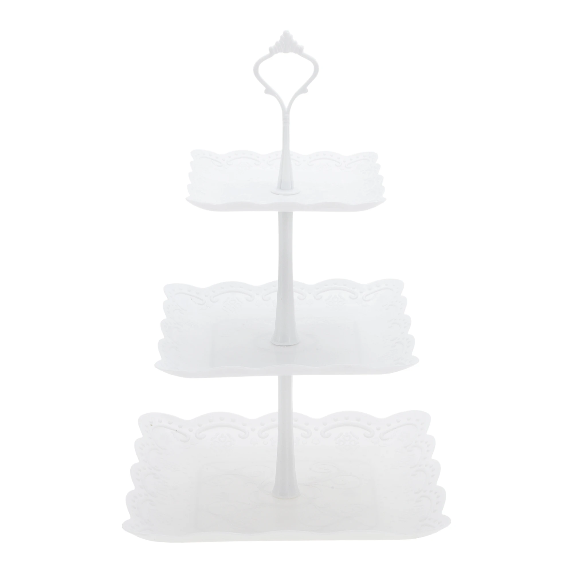 3 Tier Square Cupcake Stand wi - Cupcake Stand Tier avaliação e preço