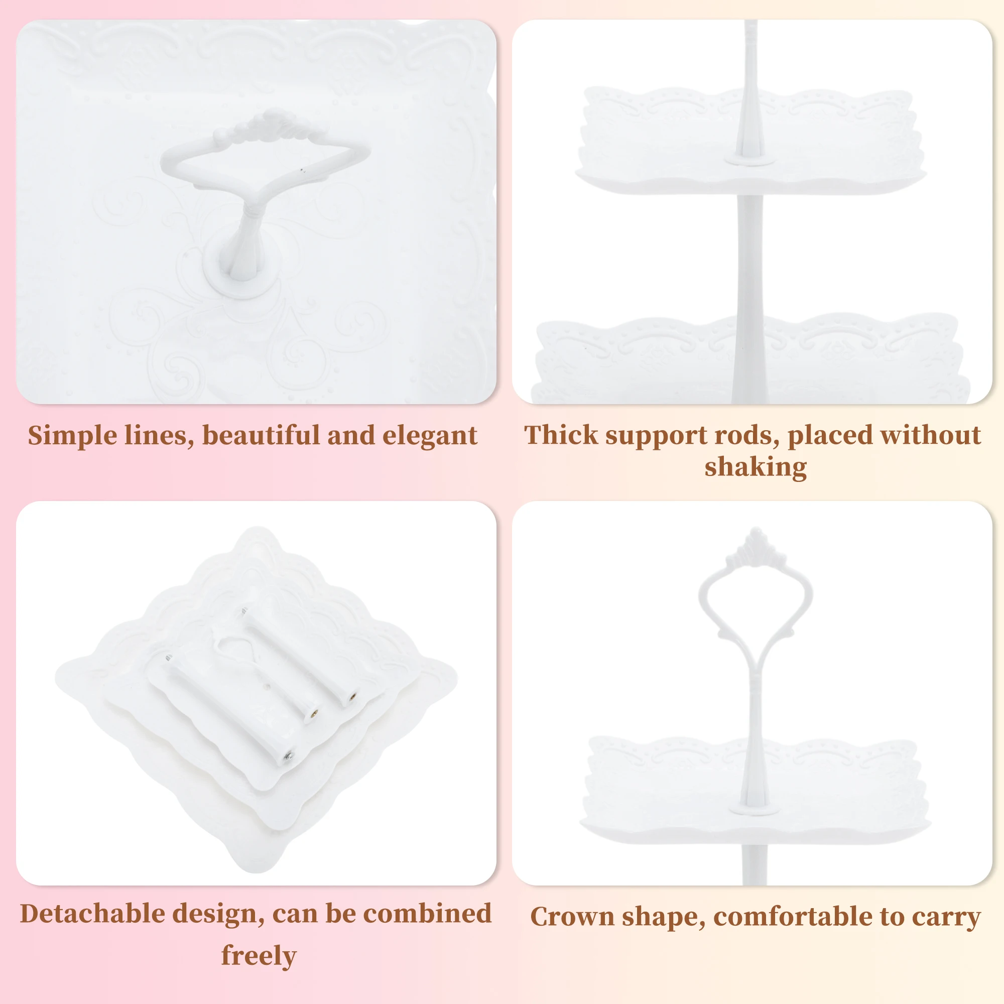 3 Tier Square Cupcake Stand wi - Cupcake Stand Tier avaliação e preço