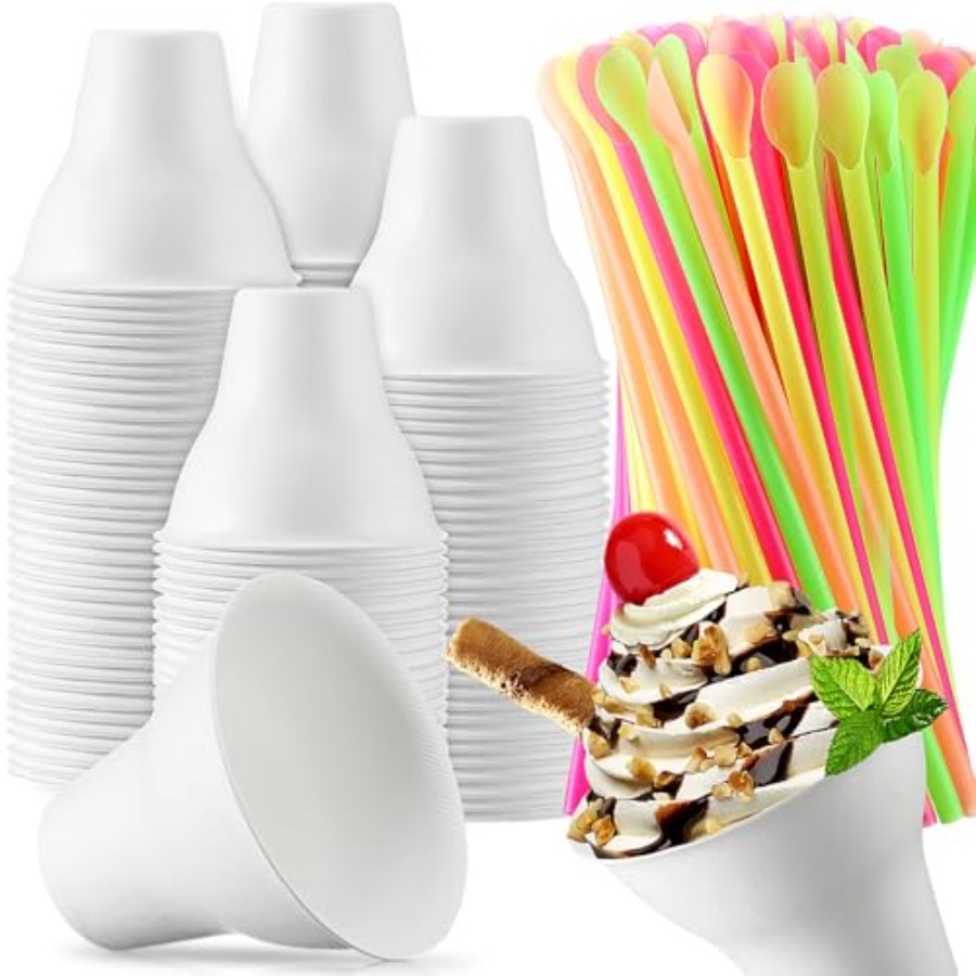 Set Snow Cone Cups and Straws  - Paper Straw Color avaliação e preço