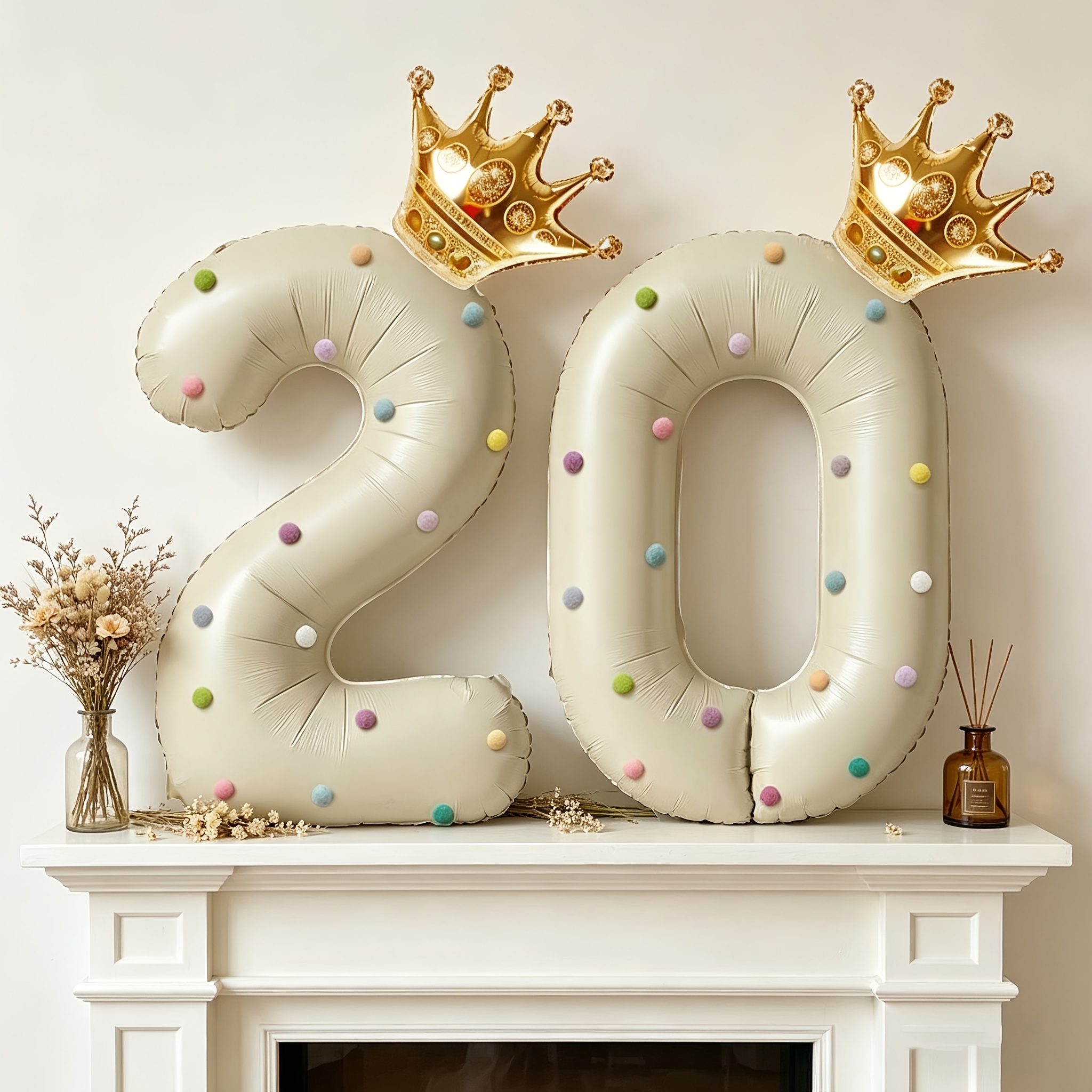 Large 40inch Cream-Colored Num - Party Event Supply Store avaliação e preço