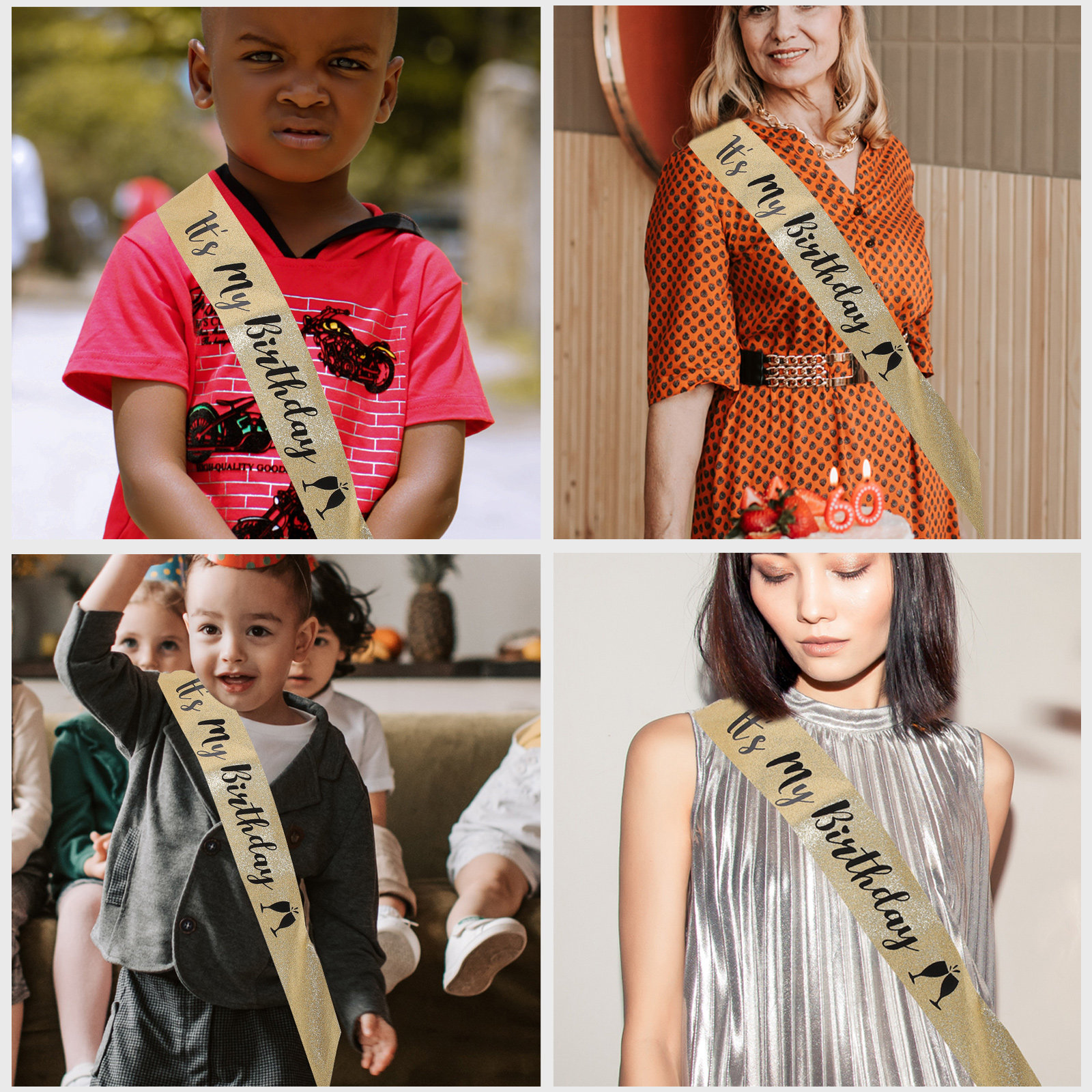 1Pcs Birthday Party Sash Glitt - Birthday Sash Glitter avaliação e preço