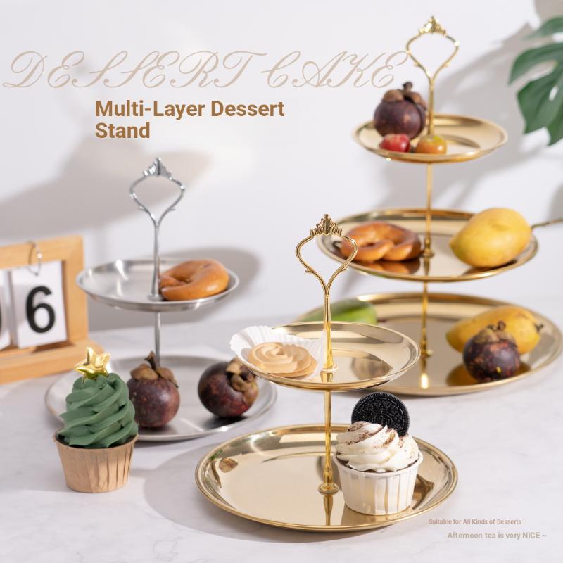 Gold Silver 2/3-Tier Cake Stan - Cupcake Stand Tier avaliação e preço