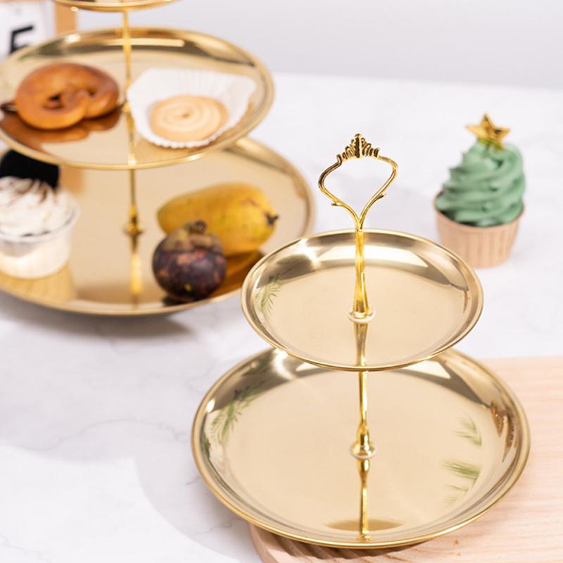 Gold Silver 2/3-Tier Cake Stan - Cupcake Stand Tier avaliação e preço