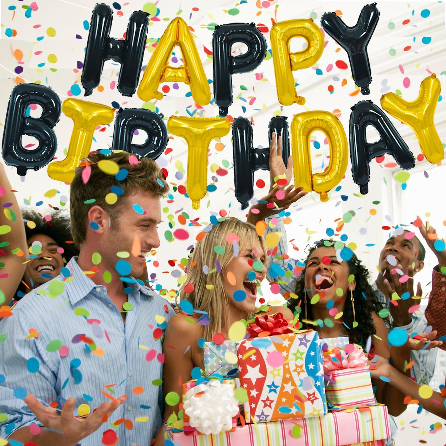 Black Gold Happy Birthday Deco - Party Banner Gold avaliação e preço