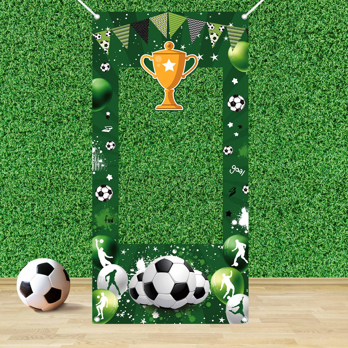 1pc Green Soccer Decorative Ph - Photo Booth Frame avaliação e preço